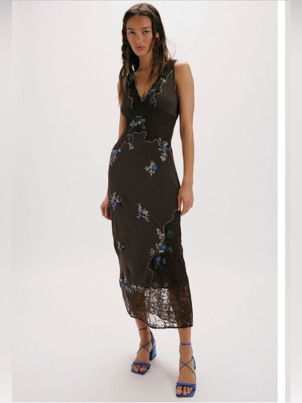NWT Free People Meet Again Midi Dress Small Double Espresso